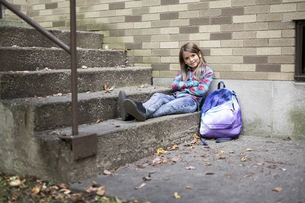 Primary student depress at the school — Stock Photo, Image