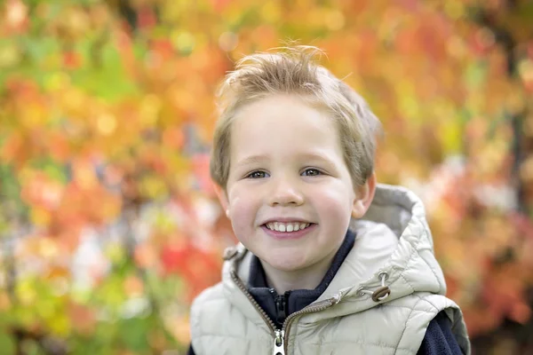 Αγόρι στο Φθινόπωρο σεζόν σε ένα πάρκο — Φωτογραφία Αρχείου