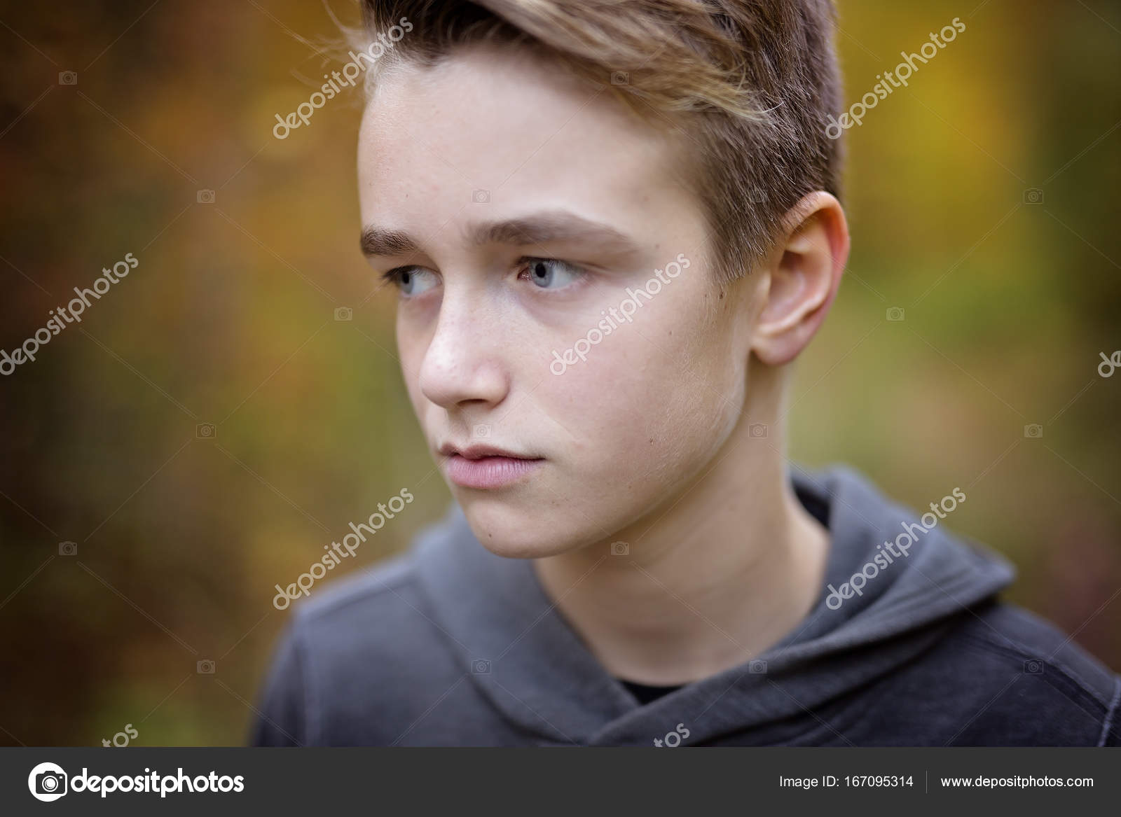 Preteen boy in fall time — Stock Photo © Lopolo 167095314