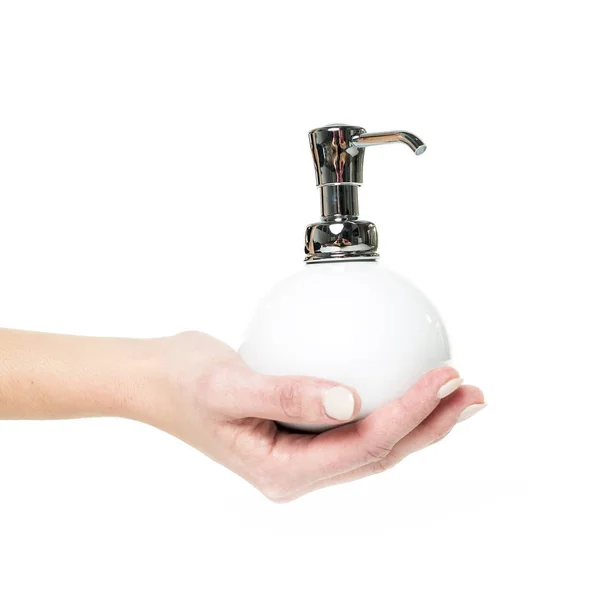 Zwykłego mydła z pompowania płynu z butelki — Zdjęcie stockowe