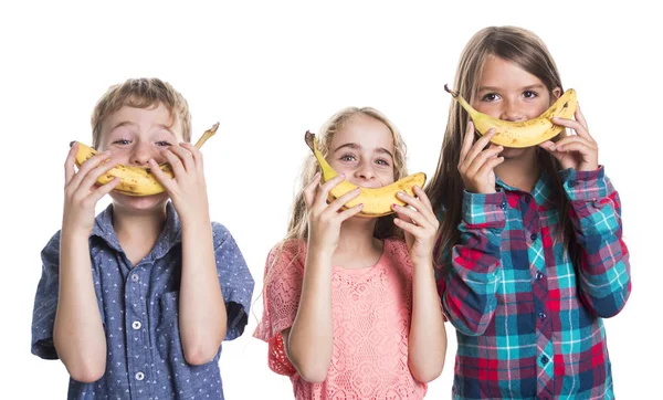 Babana glimlach geïsoleerd op een witte achtergrond studio foto. — Stockfoto