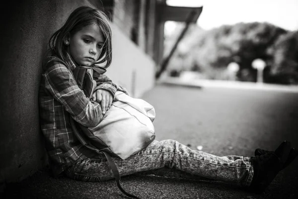 Primary student depress at the school — Stock Photo, Image