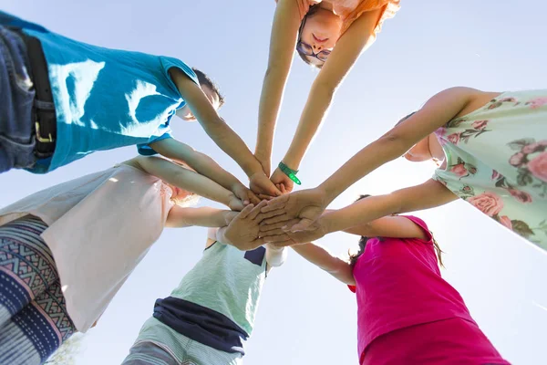 Group of child have fun on a field — Stock Photo, Image