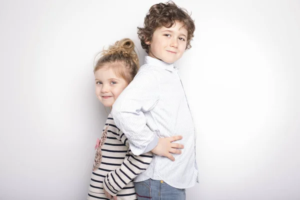 Happy Brother and Sister Hugging each other — Stock Photo, Image