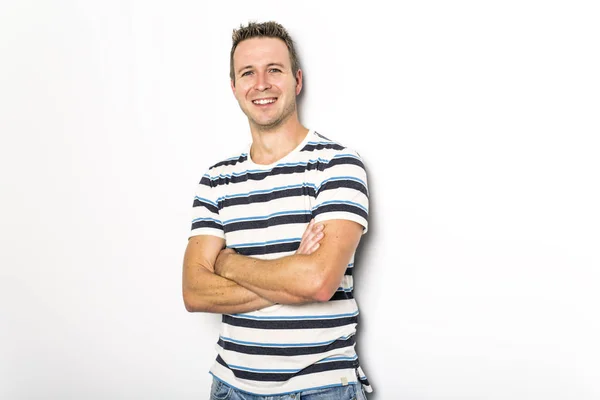 Handsome dude in grey, portrait — Stock Photo, Image