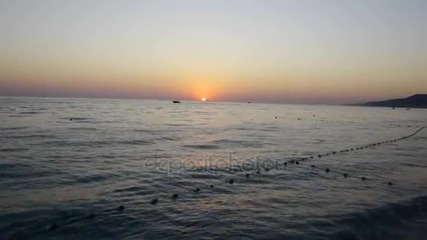 Mar Negro atardecer aéreo — Vídeo de stock