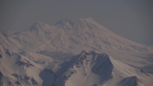 Kamchatka Vulkane Winter Berge — Stockvideo