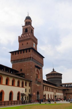 Sforza Kalesi görünümü, Milano, İtalya