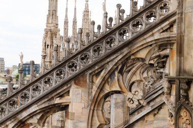 Milano Katedrali'ne, Duomo di Milano, görünümü. Ünlü İtalyan Simgesel Yapı