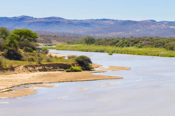 Panorama Umfolozi branco do ponto de vista, Jogo Hluhluwe Umfolozi — Fotografia de Stock