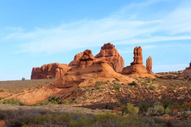 Panorama Arches National Park, Utah üzerinden. ABD