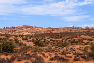 Panorama Arches National Park, Utah üzerinden. ABD