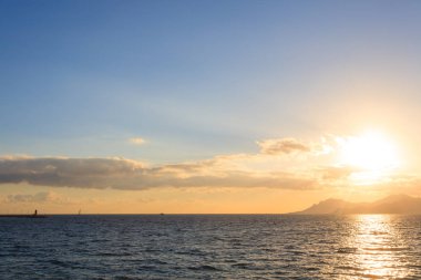 Cannes, Fransa bağlantı noktasından günbatımı
