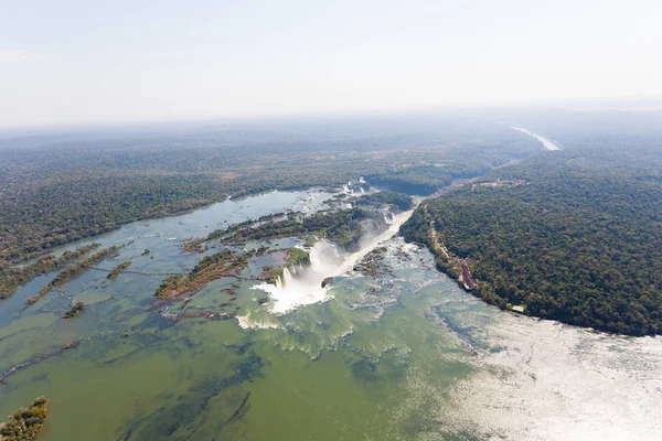 Vodopády Iguazu vrtulník pohled, Argentina — Stock fotografie