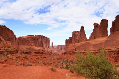 Panorama Arches National Park, Utah üzerinden. ABD