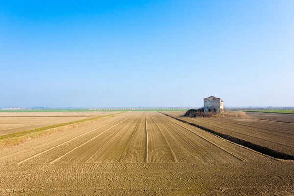 Paisagem rural italiana da lagoa do rio Po . — Fotografia de Stock