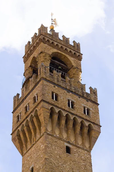 Old Palace bell-toren detailweergave, Florence. — Stockfoto