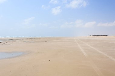 Beyaz kum tepeleri panorama Lencois Maranhenses Milli Parkı '
