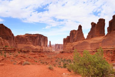 Panorama Arches National Park, Utah üzerinden. ABD