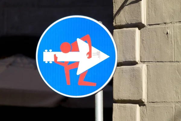 Road sign, street art — Stock Photo, Image