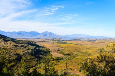 Franschhoek, Güney Afrika panorama manzara bağ
