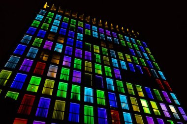 Renkli windows doku. Neon ışık arka plan