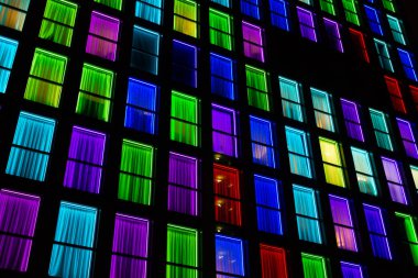 Renkli windows doku. Neon ışık arka plan