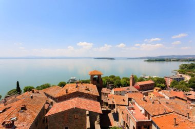 Lake Trasimeno görünümü, İtalya