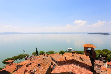 Lake Trasimeno görünümü, İtalya