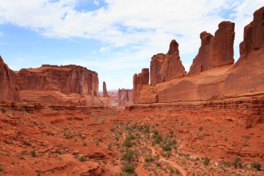 Panorama Arches National Park, Utah üzerinden. ABD