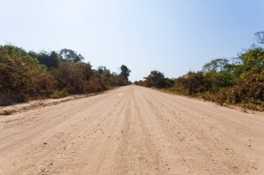 Brezilyalı toprak yol perspektif içinde