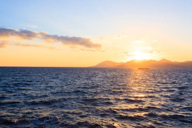 Cannes, Fransa bağlantı noktasından günbatımı