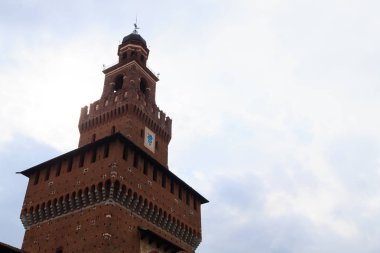 Sforza Kalesi görünümü, Milano, İtalya