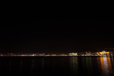 Cannes beach gece görünümü, Fransa