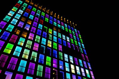 Renkli windows doku. Neon ışık arka plan