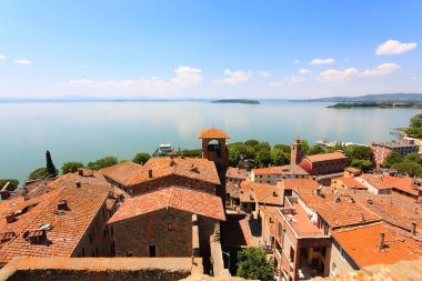 Lake Trasimeno görünümü, İtalya
