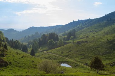 Bahar dağ manzarası, Grappa Dağı, İtalya