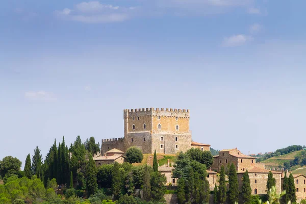 Ripa d'Orcia uitzicht op kasteel, Tuscany landmark, Italië — Stockfoto