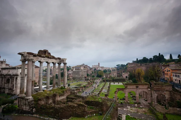 Foros imperiais vista, Roma, Itália. Paisagem Roma — Fotografia de Stock