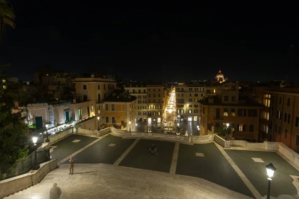 Escadaria de Espanha vista noturna, Roma, Itália — Fotografia de Stock