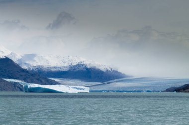 Upsala Glacier view from Argentino lake, Patagonia landscape, Ar clipart