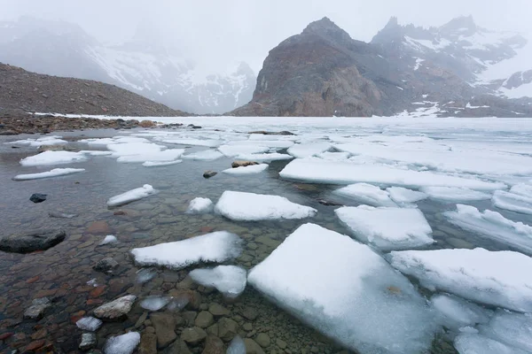 Προβολή Laguna de Los Tres, Fitz Roy βουνό, Παταγονία — Φωτογραφία Αρχείου