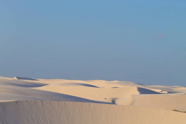 Λευκό Πανόραμα Αμμόλοφους Από Lencois Maranhenses Εθνικό Πάρκο Βραζιλία Λιμνοθάλασσα — Φωτογραφία Αρχείου