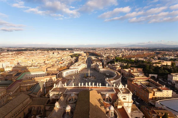 Saint Peter square aerial view, Vatican city. Rome landscape, Italy