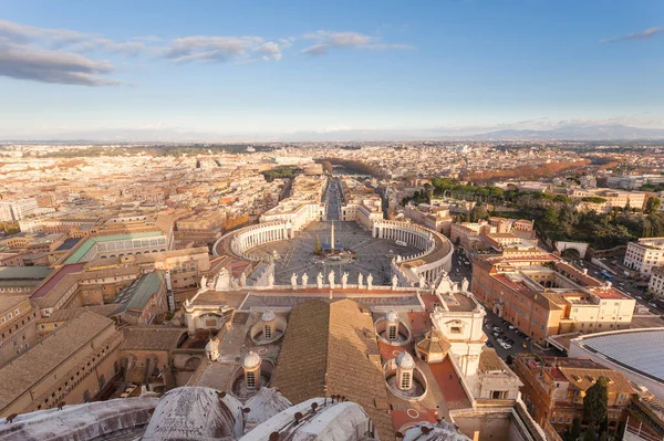 Saint Peter square aerial view, Vatican city. Rome landscape, Italy