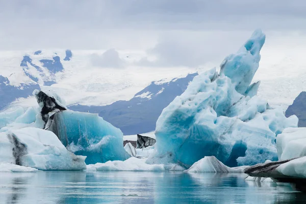 Lago Glacial Jokulsarlon Islandia Icebergs Flotando Agua Islandia Paisaje —  Fotos de Stock