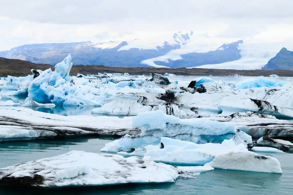 Lago Glacial Jokulsarlon Islândia Icebergs Flutuando Água Islândia Paisagem — Fotografia de Stock