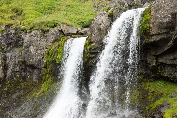 Klifbrekkufossar Falls Summer Season View Islanda Paesaggio Islandese — Foto Stock
