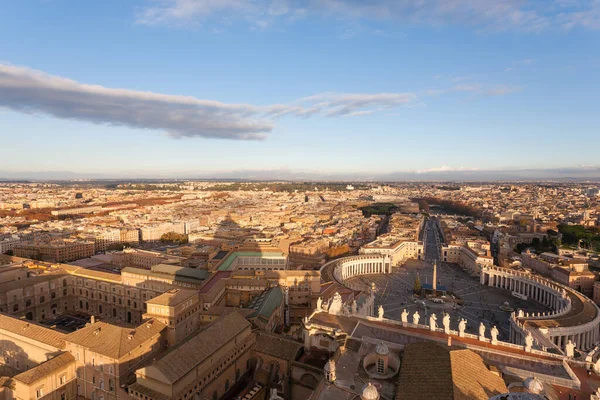 Vista Aérea Praça São Pedro Cidade Vaticano Roma Paisagem Itália — Fotografia de Stock