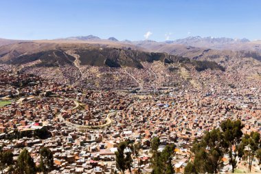 El Alto, Bolivya 'dan La Paz manzarası. Bolivya başkenti